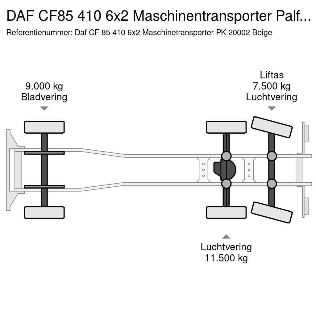 DAF CF85 410 6x2 Maschinentransporter Palfinger PK 200 Автовози