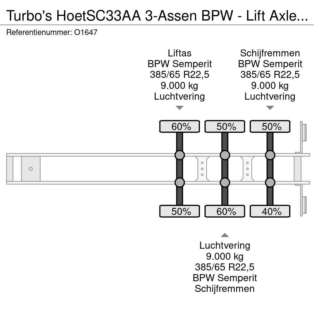  TURBO'S HOET SC33AA 3-Assen BPW - Lift Axle - Disc Напівпричепи для перевезення контейнерів