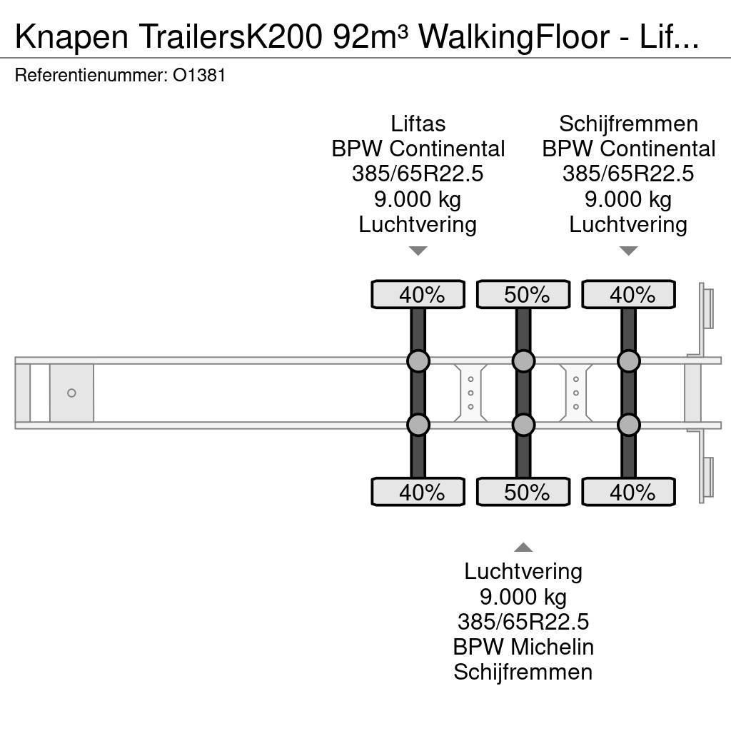 Knapen Trailers K200 92m³ WalkingFloor - LiftAs - Schijfr Напівпричепи з рухомою підлогою