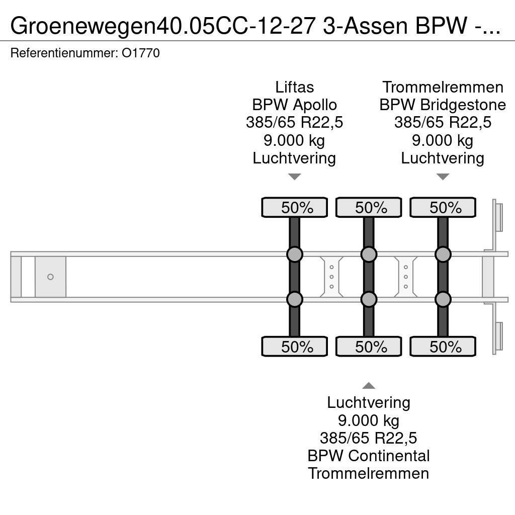 Groenewegen 40.05CC-12-27 3-Assen BPW - Lift-as - Drum Brakes Напівпричепи для перевезення контейнерів