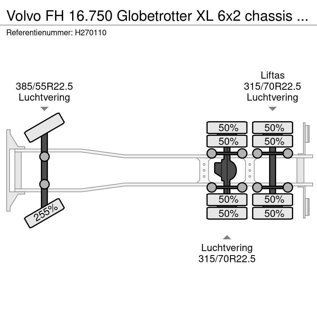 Volvo FH 16.750 Globetrotter XL 6x2 chassis - Retarder - Шасі з кабіною
