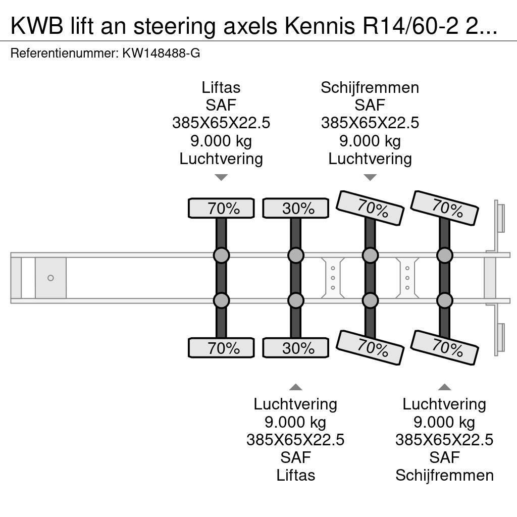  Kwb lift an steering axels Kennis R14/60-2 2015 Напівпричепи-платформи/бічне розвантаження