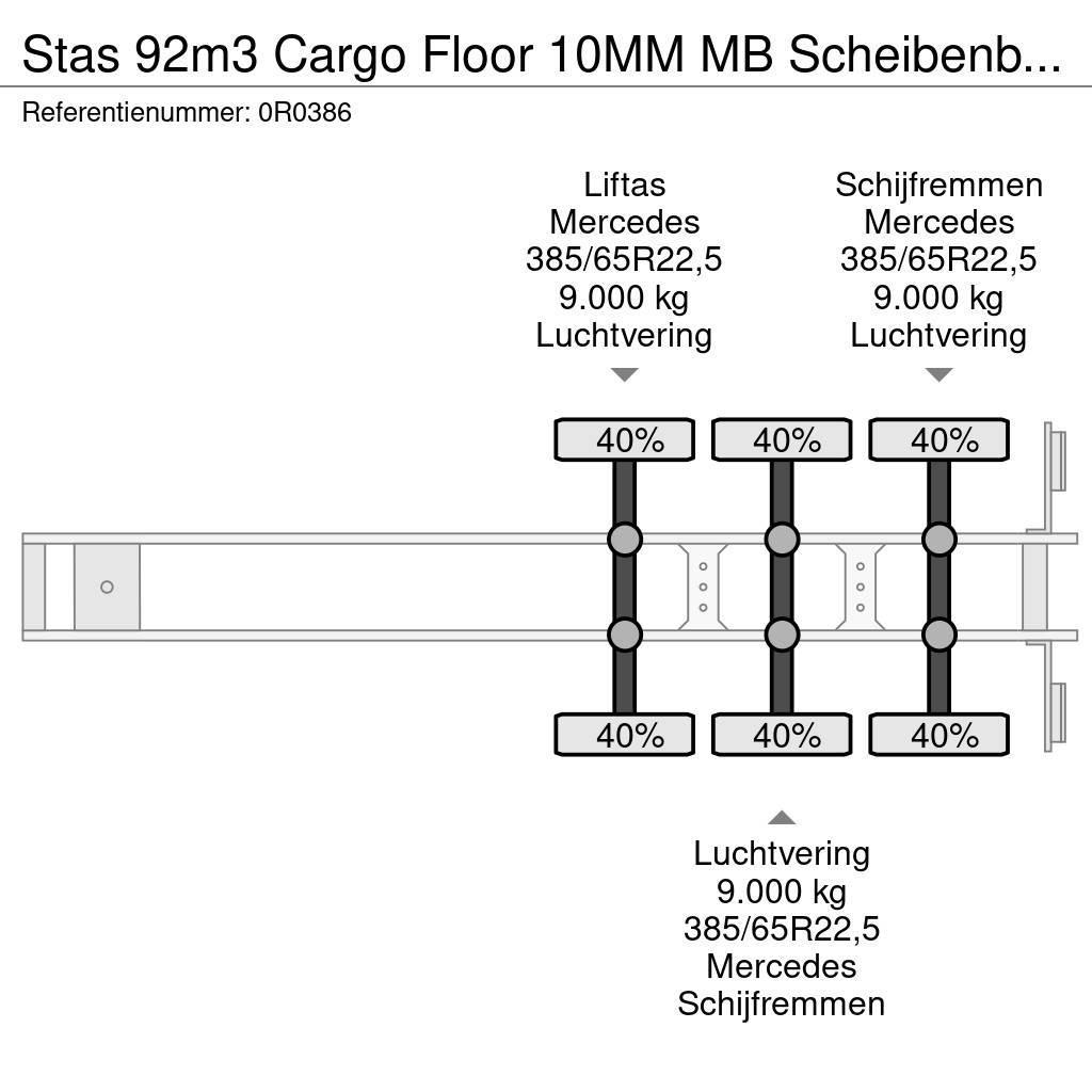 Stas 92m3 Cargo Floor 10MM MB Scheibenbremsen Liftachse Напівпричепи з рухомою підлогою