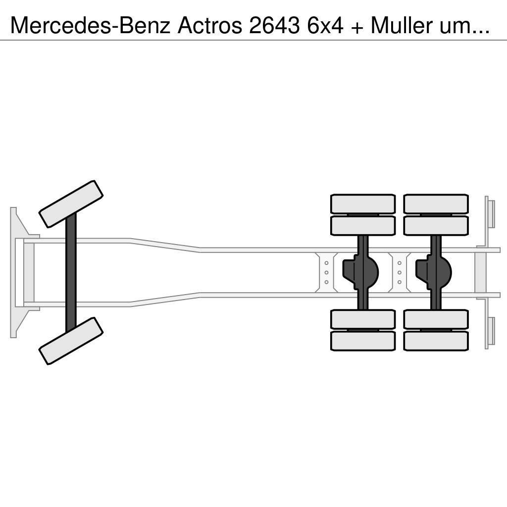 Mercedes-Benz Actros 2643 6x4 + Muller umwelttechniek aufbau Комбі/Вакуумні вантажівки