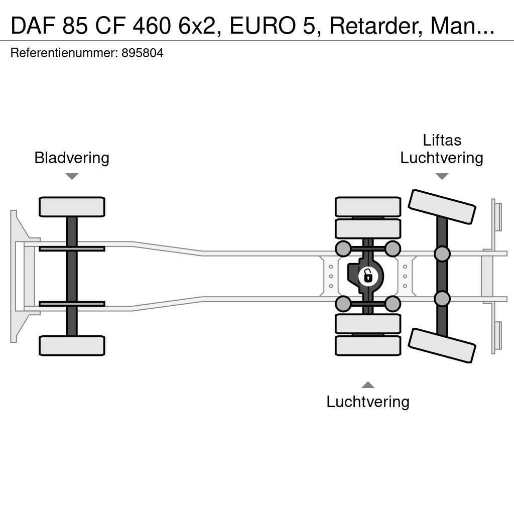 DAF 85 CF 460 6x2, EURO 5, Retarder, Manual, Fassi, Re Вантажівки-платформи/бокове розвантаження