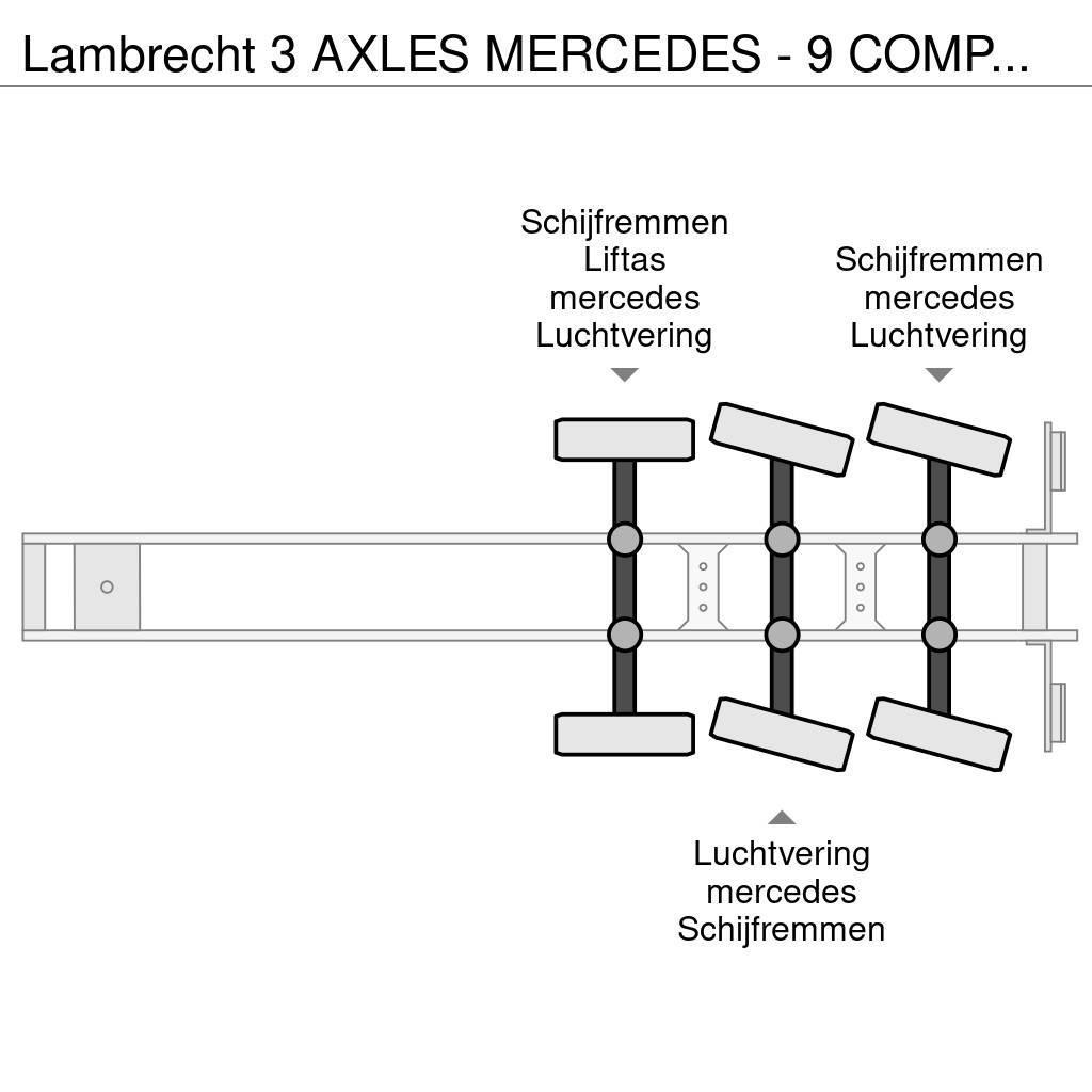  Lambrecht 3 AXLES MERCEDES - 9 COMPARTMENTS - FOOD Напівпричепи-автоцистерни