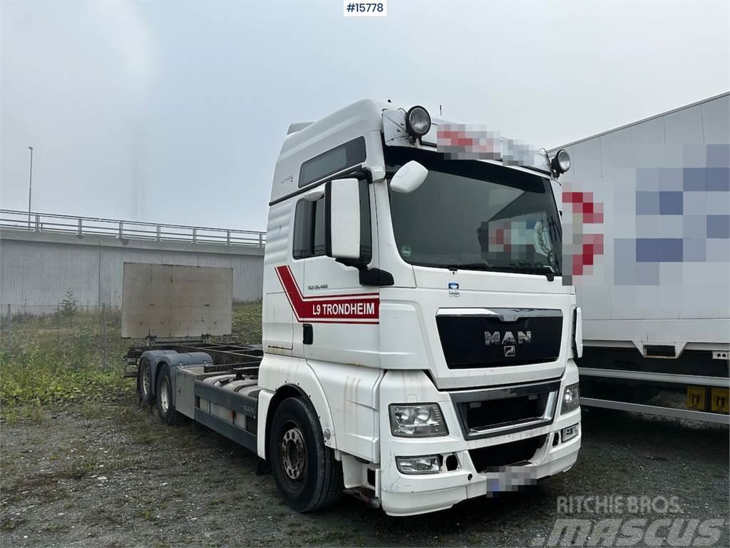 MAN TGX 26.480 6x2 Container truck w/ lift. Rep object Автоконтейнеровози