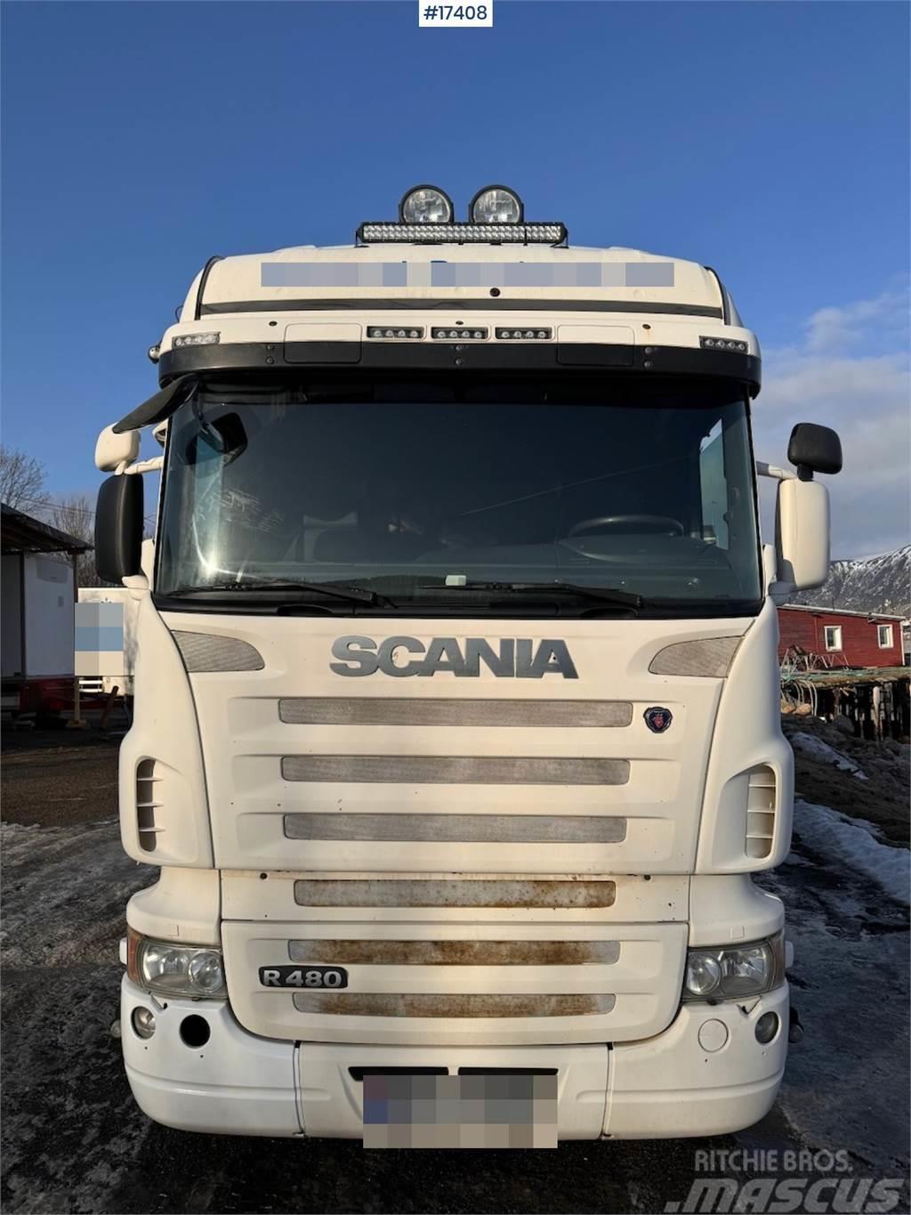 Scania R480 6x2 box truck w/ rear lift Фургони