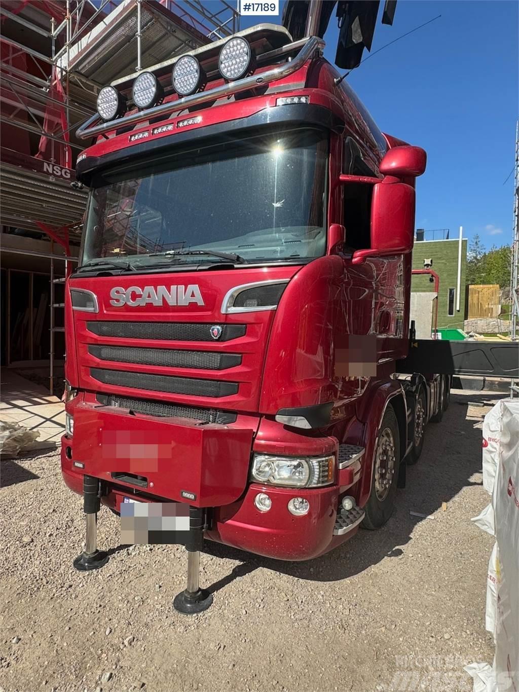 Scania R520 combi truck w/ 92 t/m Palfinger crane. Jib an Автокрани
