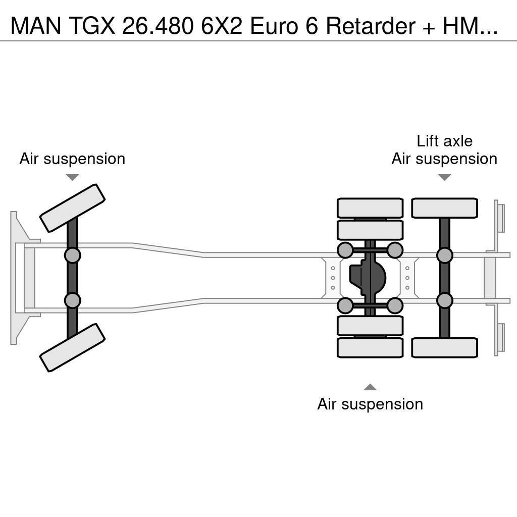 MAN TGX 26.480 6X2 Euro 6 Retarder + HMF 2620-K7 Вантажівки-платформи/бокове розвантаження