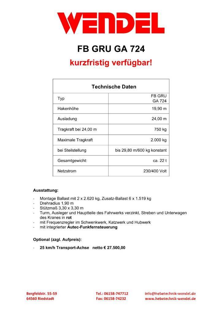 FB GRU GA 724 - Turmdrehkran - Baukran - Kran Баштові крани