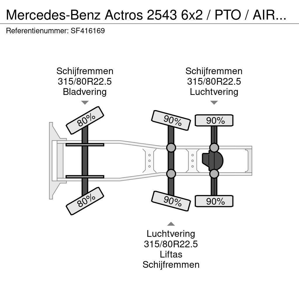 Mercedes-Benz Actros 2543 6x2 / PTO / AIRCO / EURO 6 Тягачі