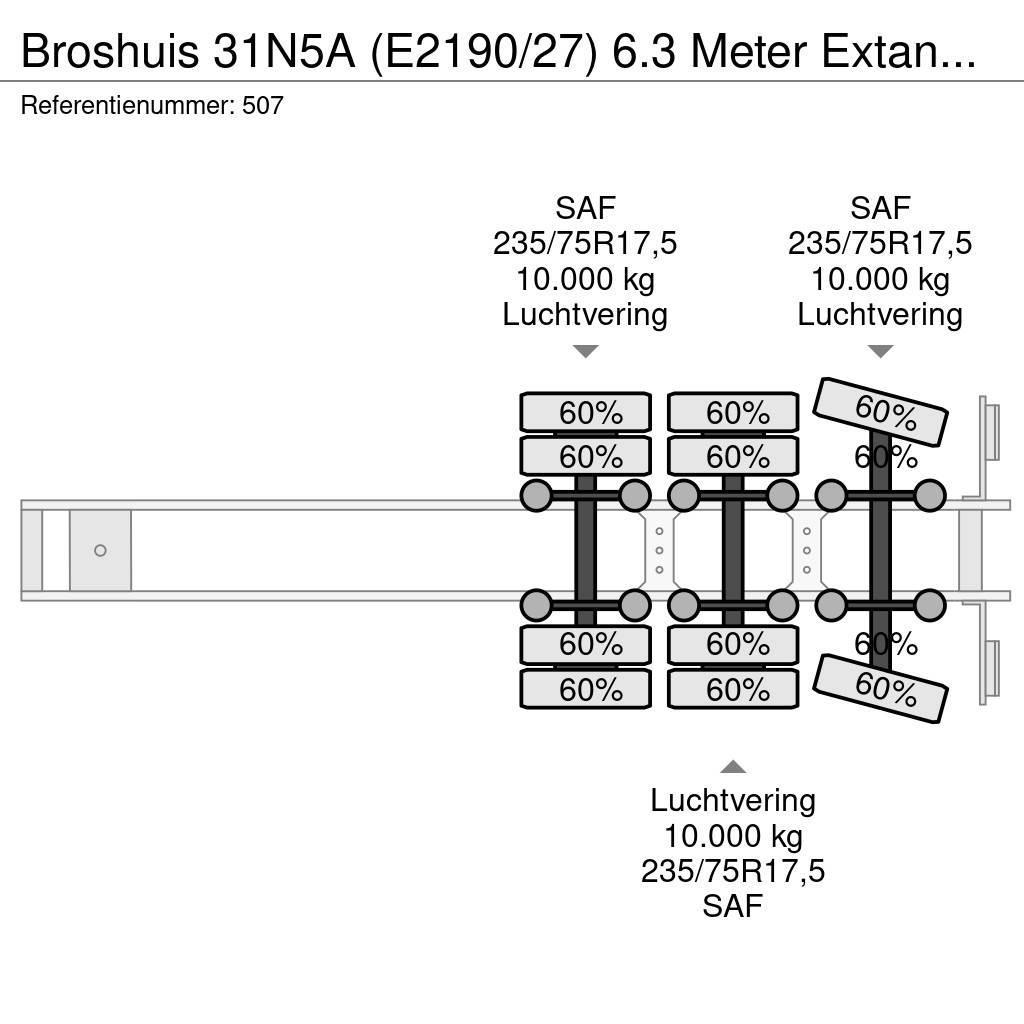 Broshuis 31N5A (E2190/27) 6.3 Meter Extandable Liftaxle! Низькорамні напівпричепи