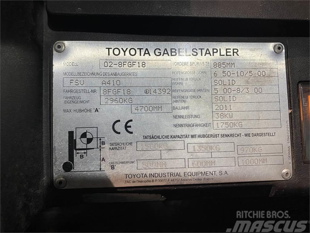 Toyota 02-8FGF18 Газові навантажувачі