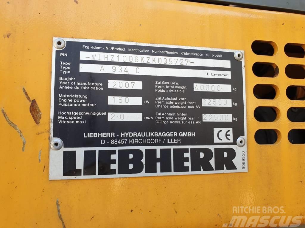 Liebherr A934C Litronic Перевантажувачі металобрухту/промислові навантажувачі