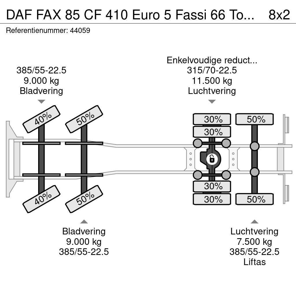 DAF FAX 85 CF 410 Euro 5 Fassi 66 Tonmeter laadkraan автокрани