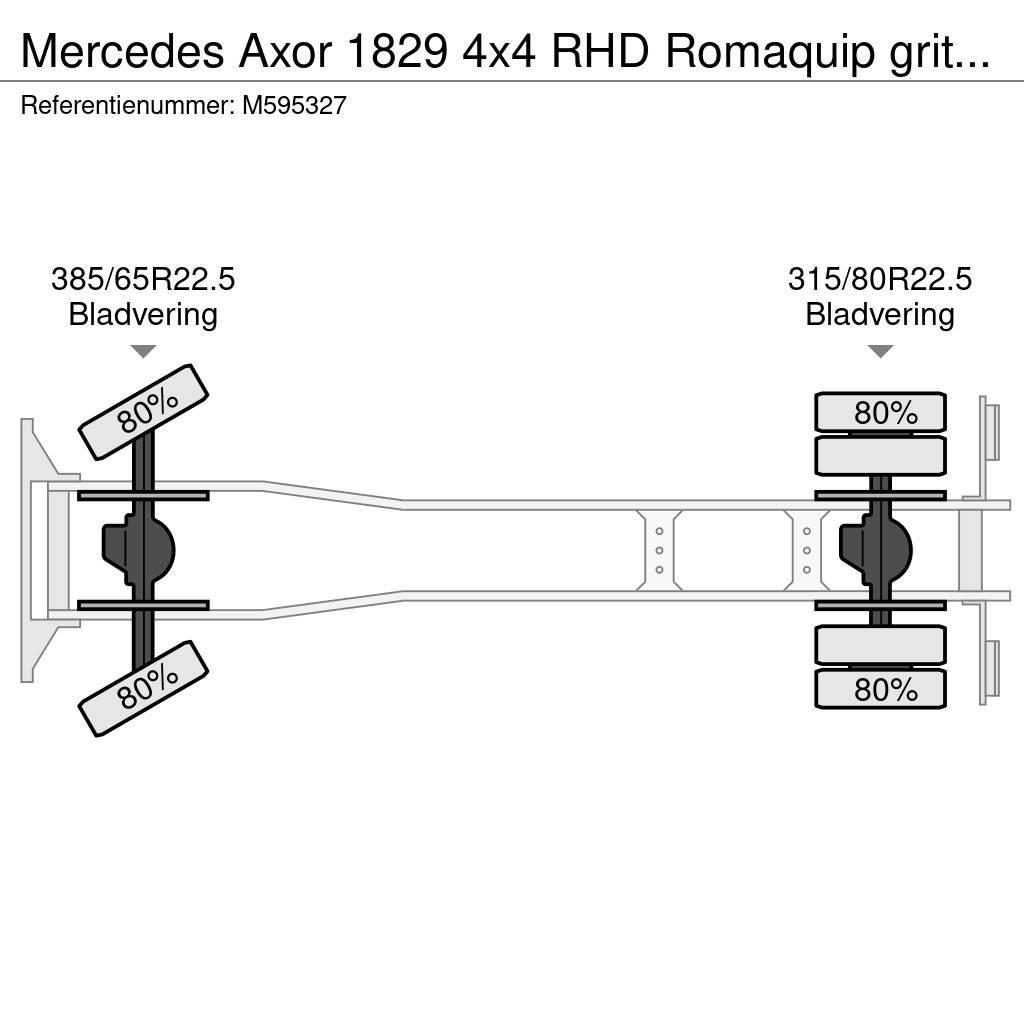 Mercedes-Benz Axor 1829 4x4 RHD Romaquip gritter / salt spreader Комбі/Вакуумні вантажівки