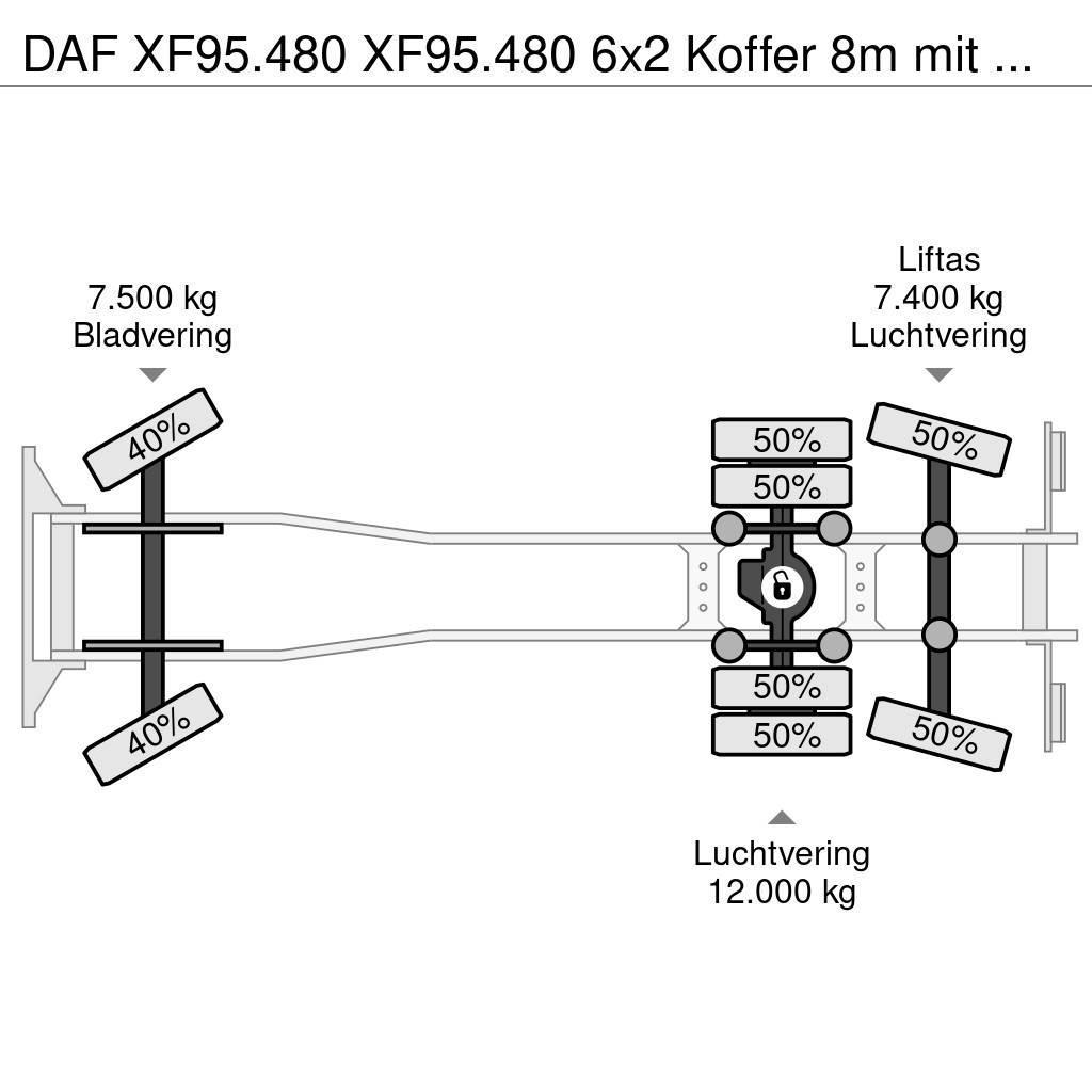 DAF XF95.480 XF95.480 6x2 Koffer 8m mit LBW Фургони