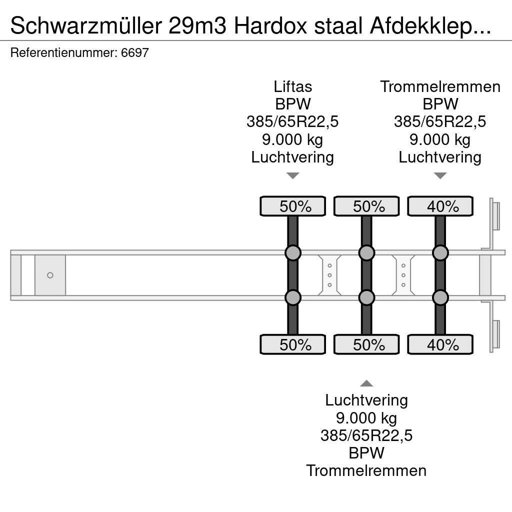 Schwarzmüller 29m3 Hardox staal Afdekkleppen Liftas Напівпричепи-самоскиди