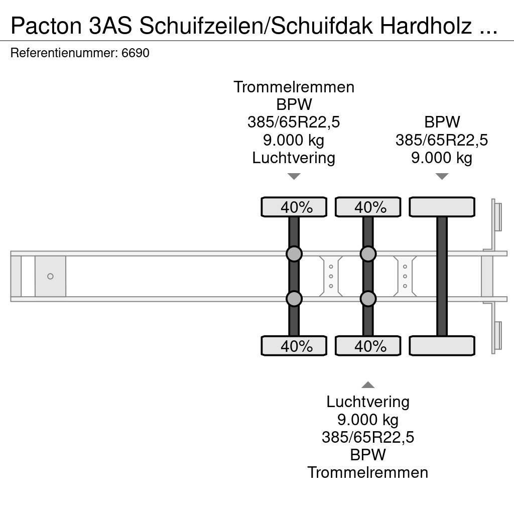 Pacton 3AS Schuifzeilen/Schuifdak Hardholz boden Тентовані напівпричепи