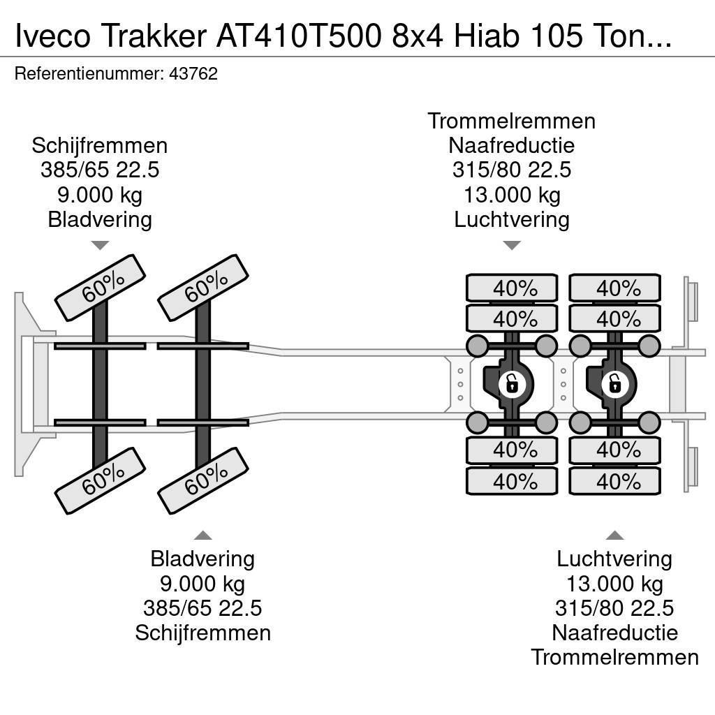 Iveco Trakker AT410T500 8x4 Hiab 105 Tonmeter laadkraan автокрани
