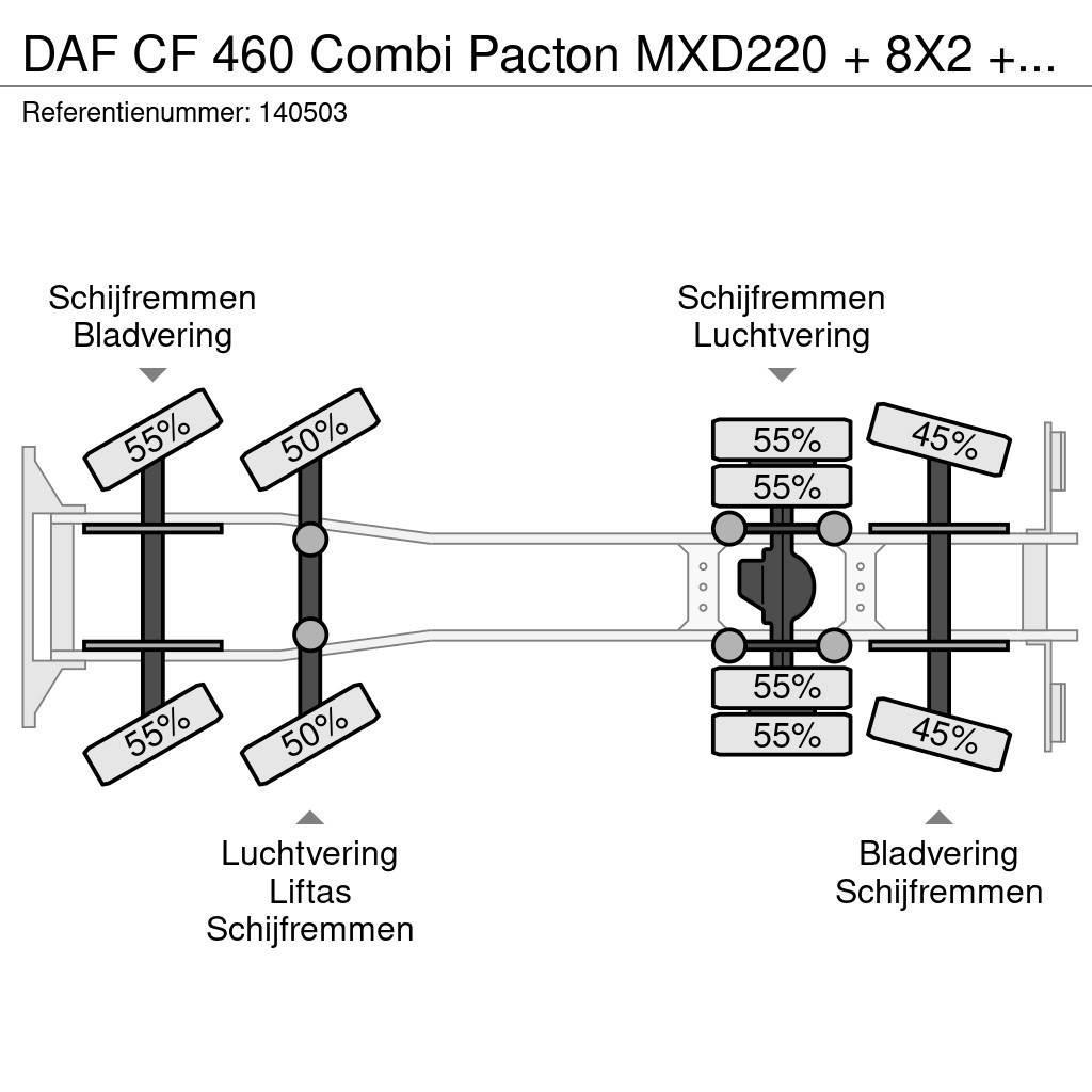 DAF CF 460 Combi Pacton MXD220 + 8X2 + Manual + Euro 6 автокрани