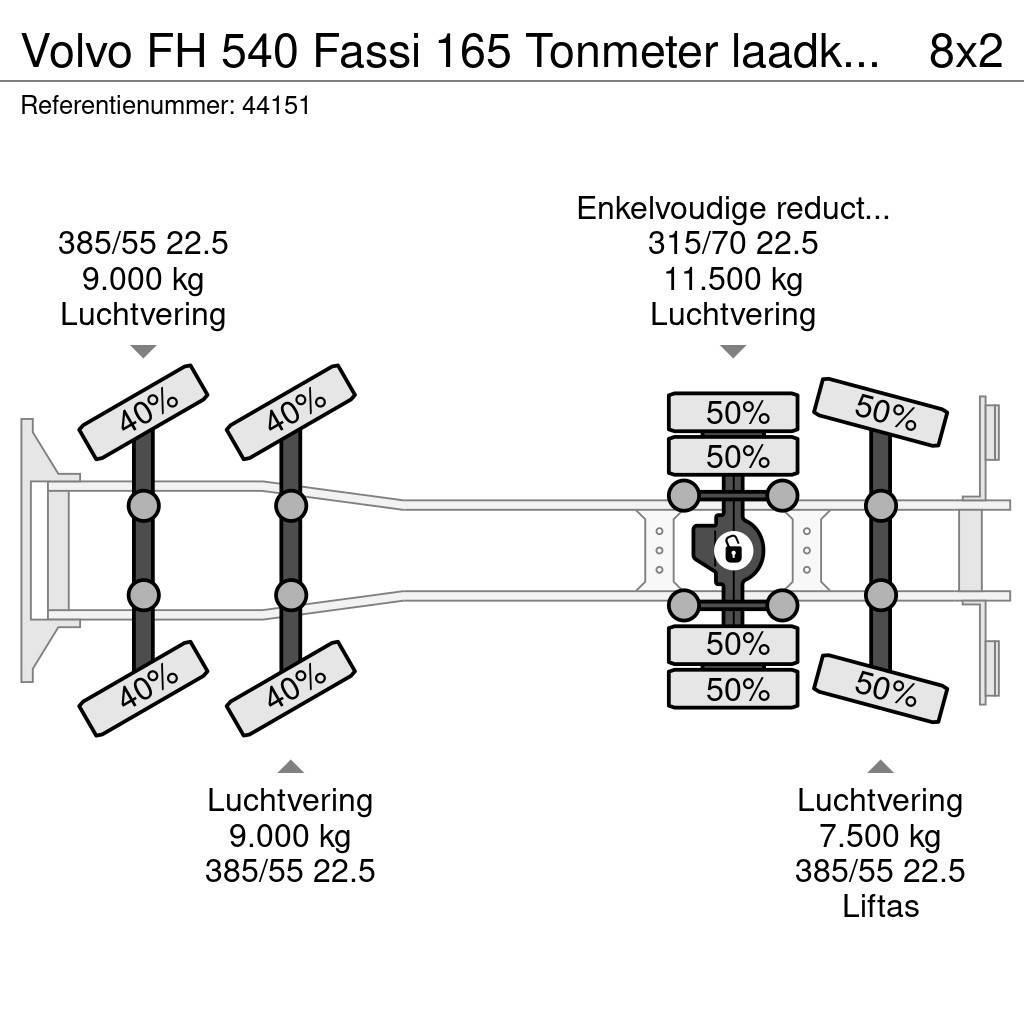 Volvo FH 540 Fassi 165 Tonmeter laadkraan + Fly-Jib Just автокрани