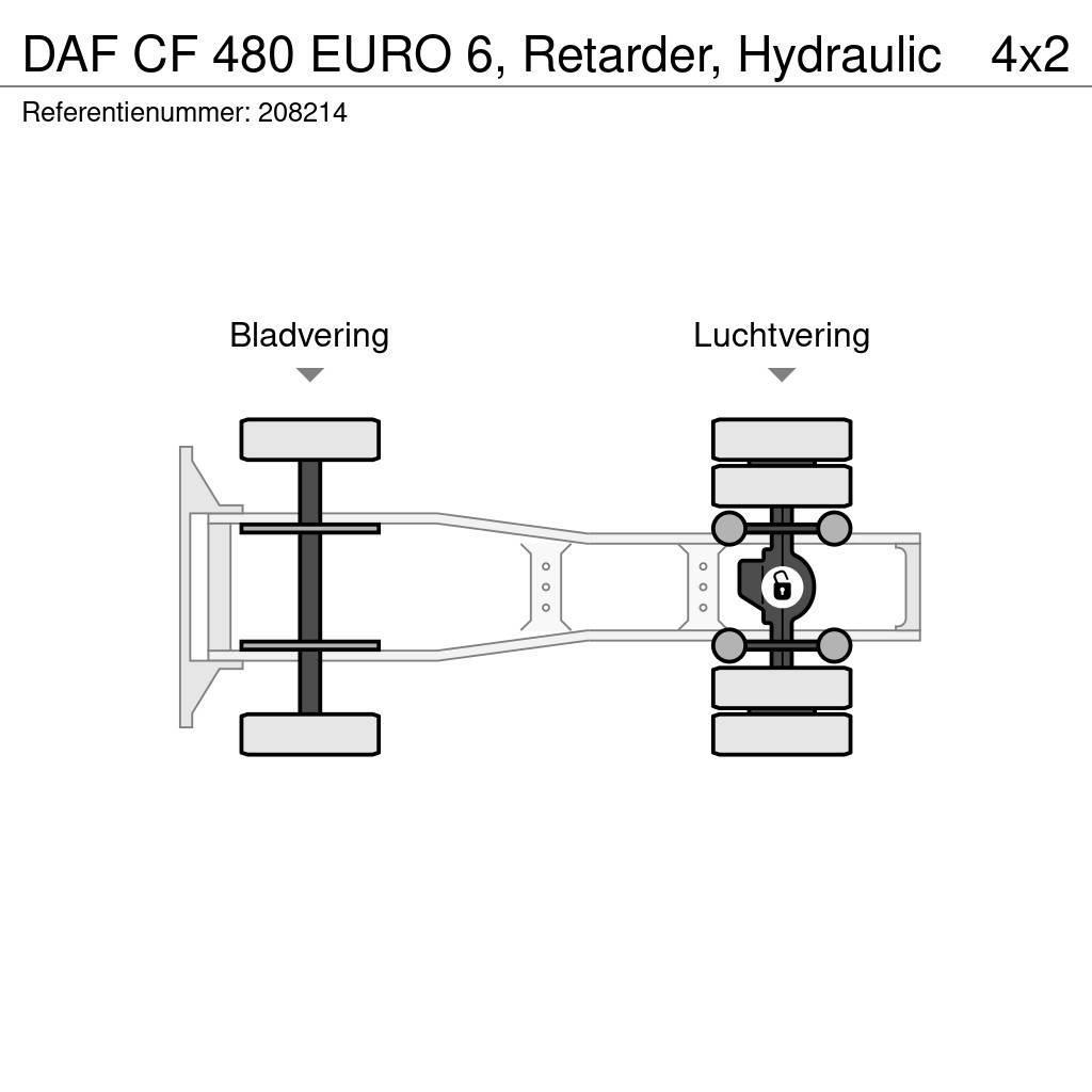 DAF CF 480 EURO 6, Retarder, Hydraulic Тягачі