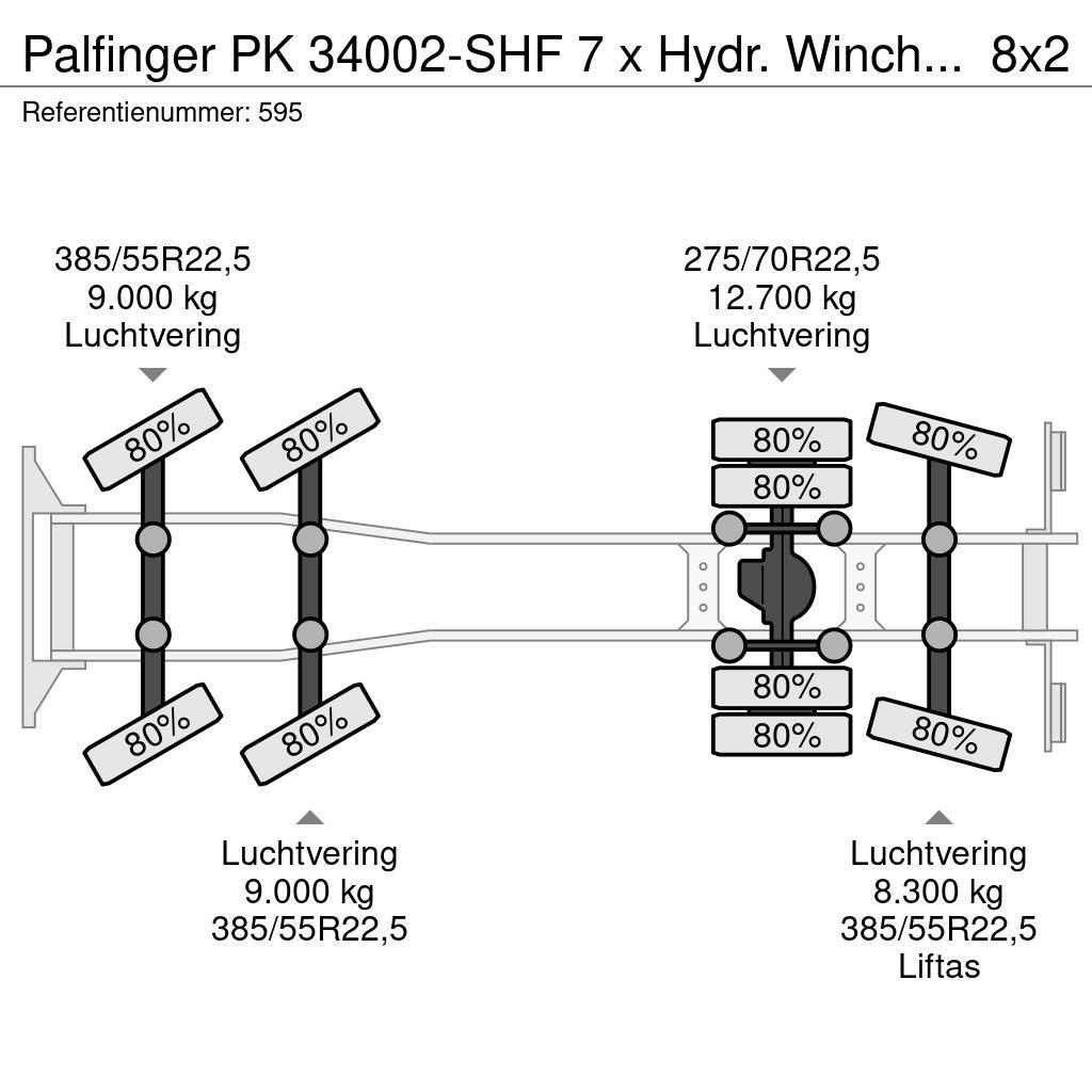 Palfinger PK 34002-SHF  7 x Hydr.  Winch  Scania R580 8x2  E автокрани