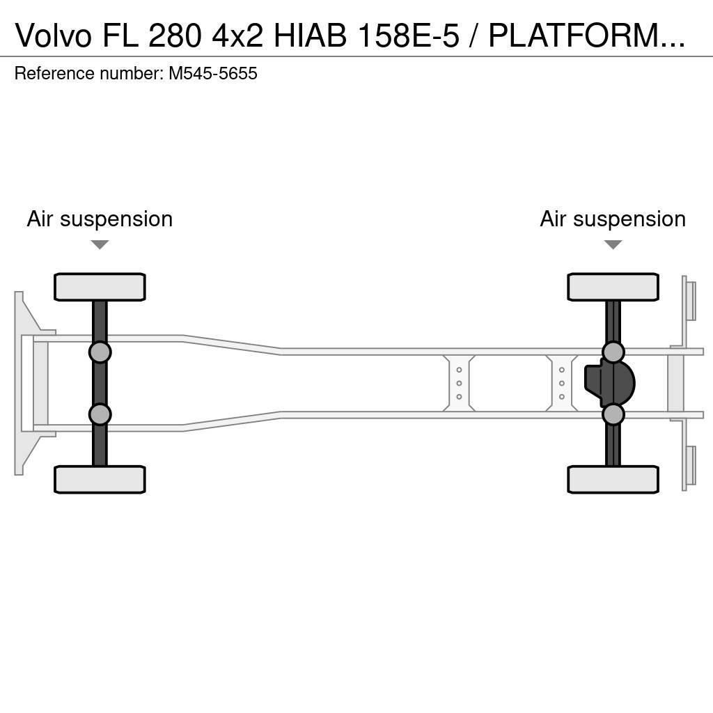 Volvo FL 280 4x2 HIAB 158E-5 / PLATFORM L=6027 mm Автокрани