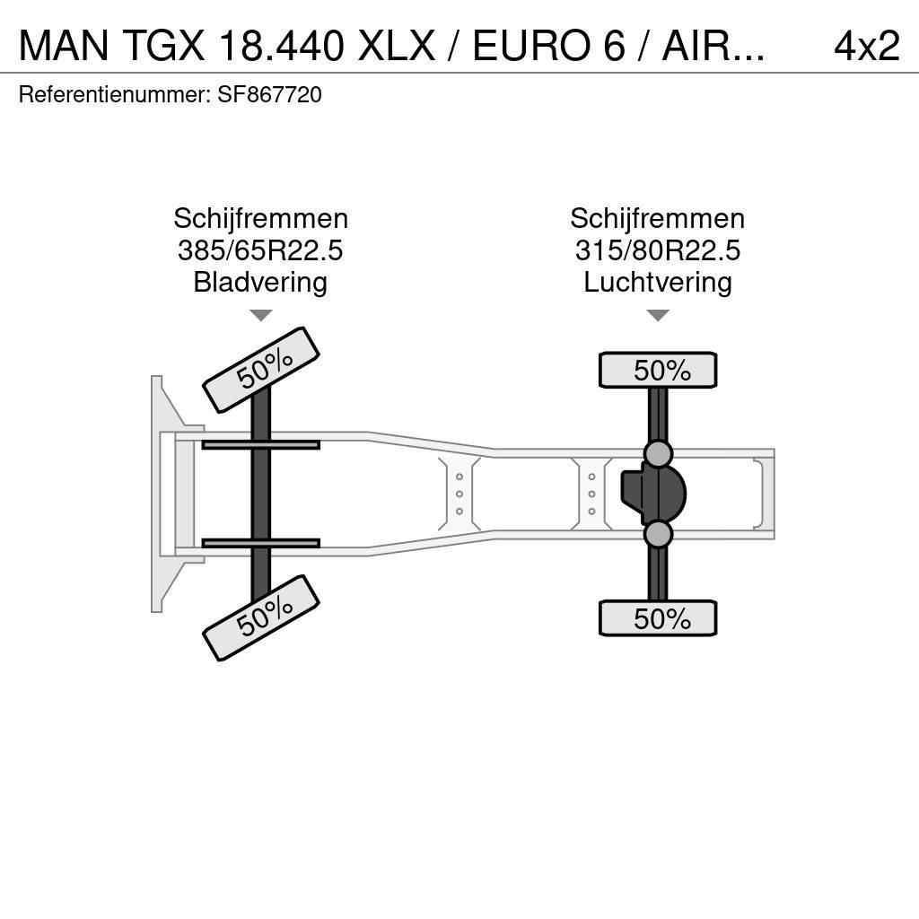 MAN TGX 18.440 XLX / EURO 6 / AIRCO / PTO Тягачі