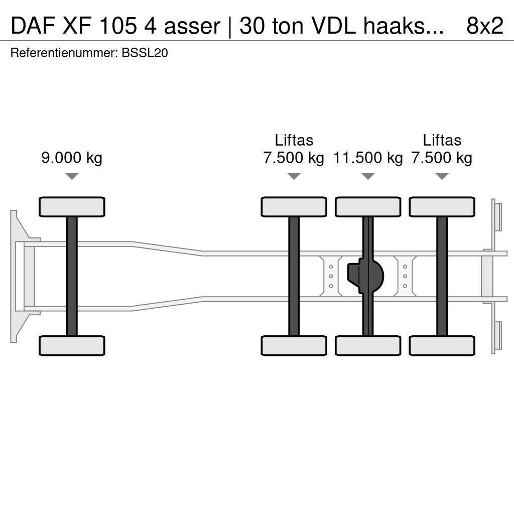 DAF XF 105 4 asser | 30 ton VDL haaksysteem | manual | Вантажівки з гаковим підйомом