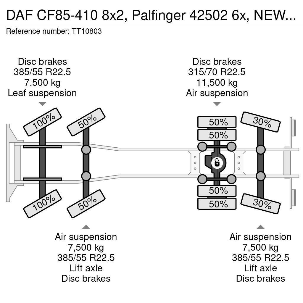 DAF CF85-410 8x2, Palfinger 42502 6x, NEW Engine автокрани