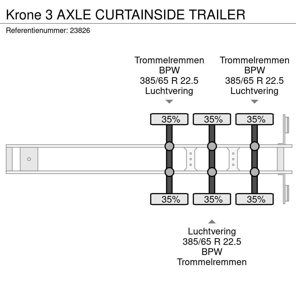 Krone 3 AXLE CURTAINSIDE TRAILER Тентовані напівпричепи