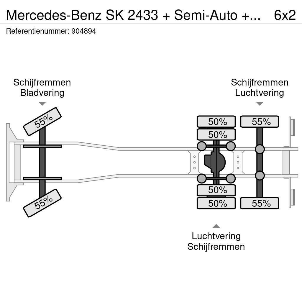 Mercedes-Benz SK 2433 + Semi-Auto + PTO + Serie 14 Crane + 3 ped Автоконтейнеровози