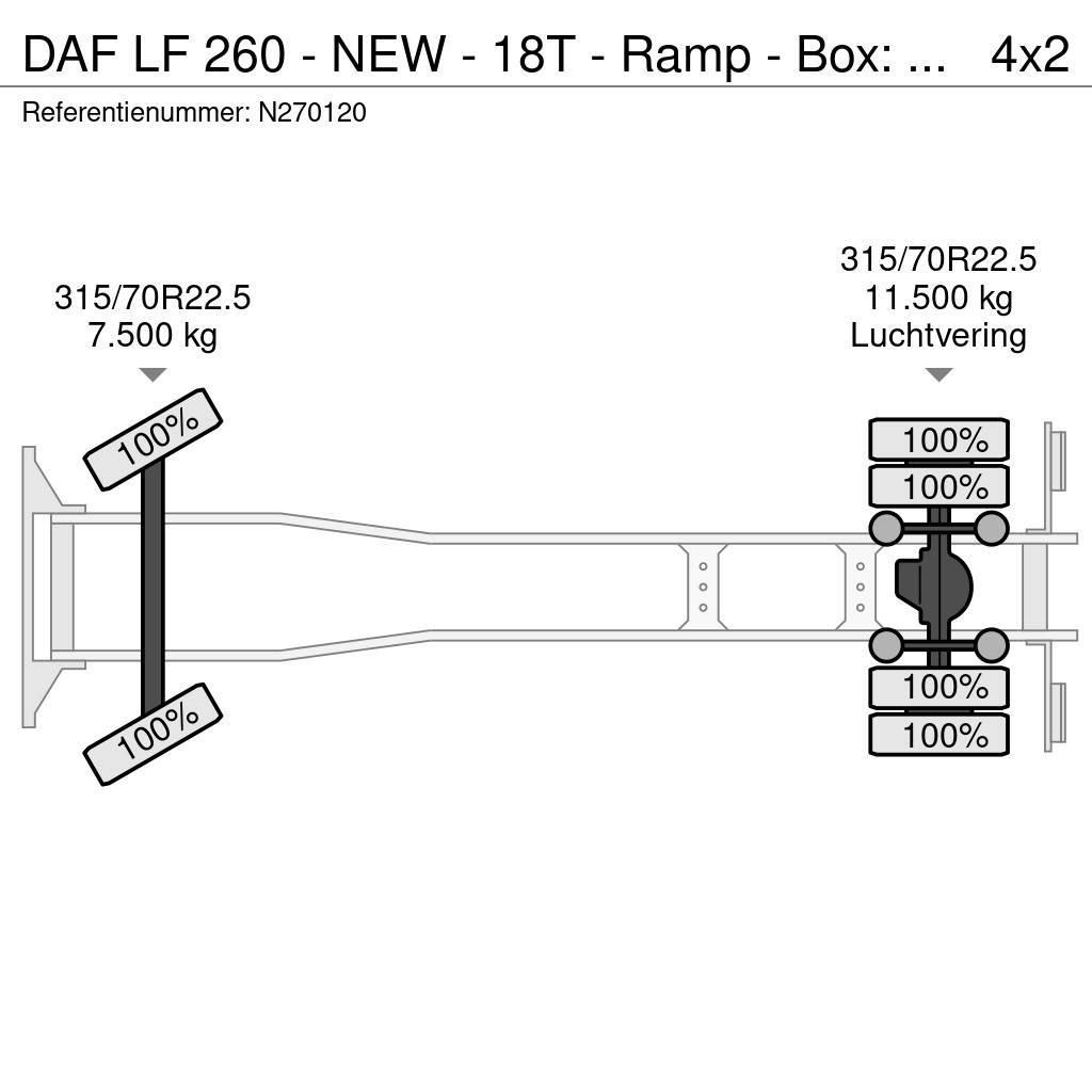 DAF LF 260 - NEW - 18T - Ramp - Box: 7.50 - 2.50 - Too Автовози