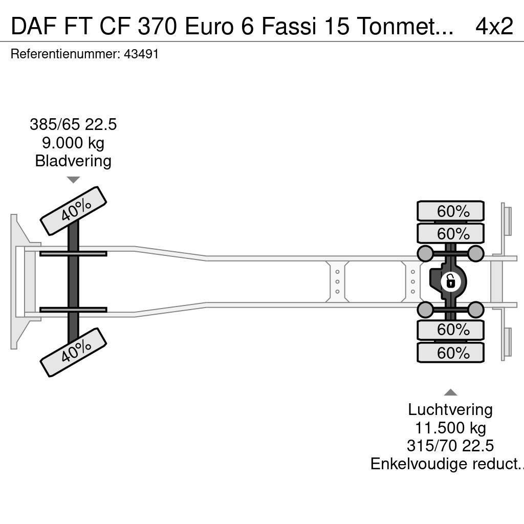 DAF FT CF 370 Euro 6 Fassi 15 Tonmeter laadkraan автокрани