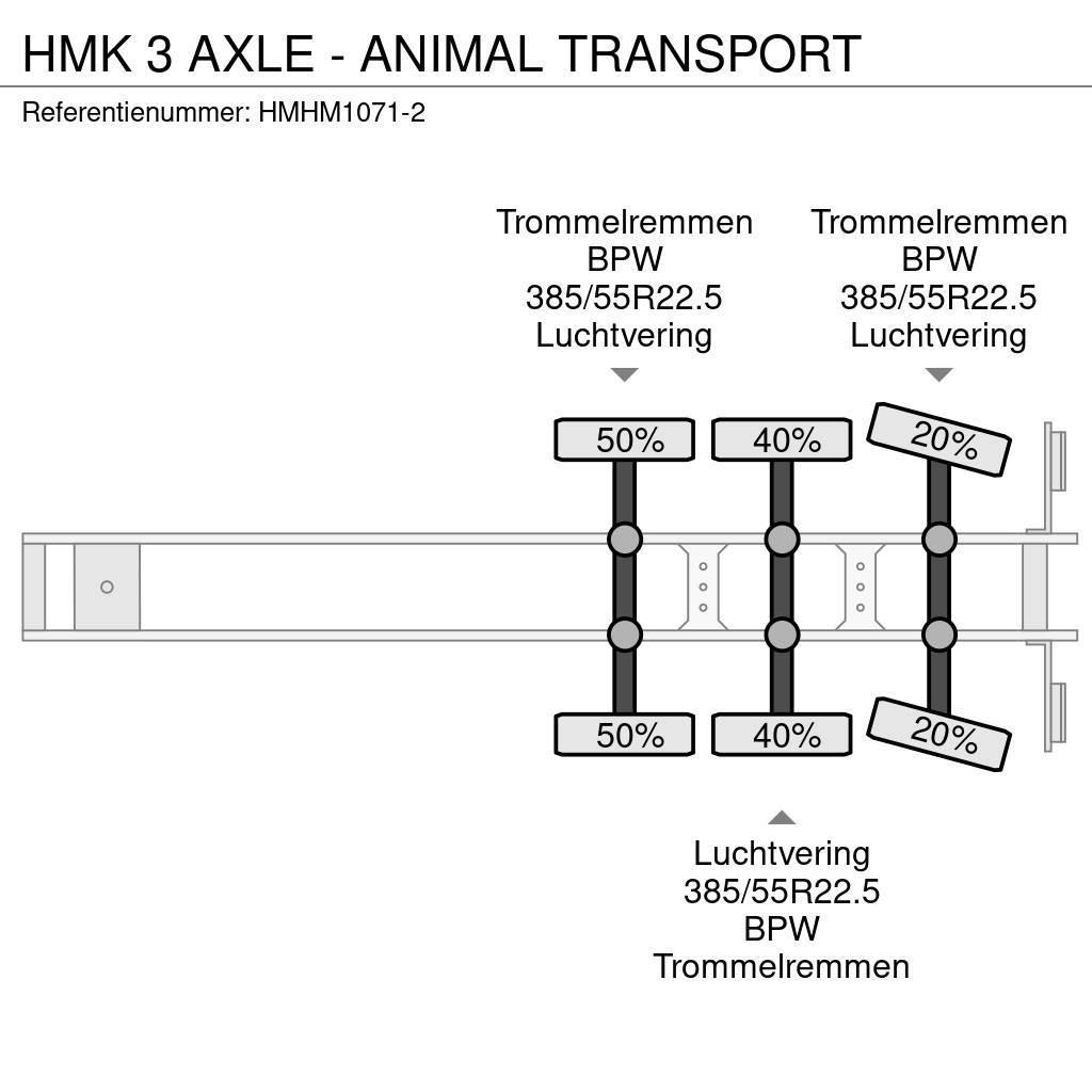  HMK 3 AXLE - ANIMAL TRANSPORT Напівпричепи для транспортування тварин