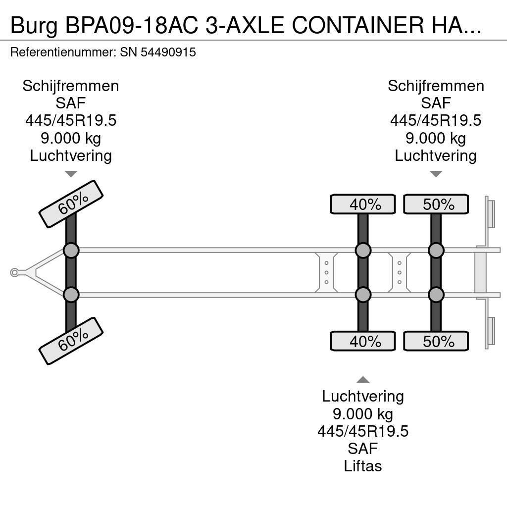 Burg BPA09-18AC 3-AXLE CONTAINER HANGER (SAF AXLES / LI Причепи для перевезення контейнерів