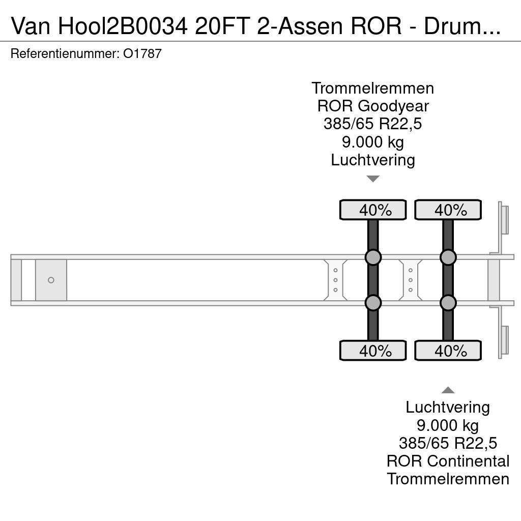 Van Hool 2B0034 20FT 2-Assen ROR - DrumBrakes - Airsuspensi Напівпричепи для перевезення контейнерів