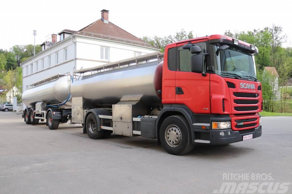 Scania G480 Milchtank isoliert Lkw + Anhänger Вантажівки-цистерни