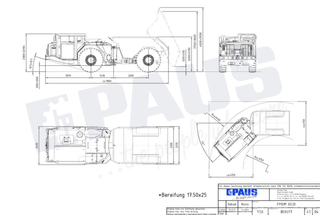 Paus PMKM 8030 / Mining / dump truck Підземні самоскиди