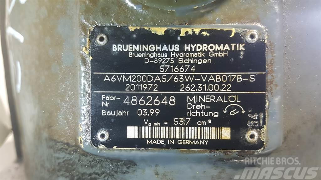 Brueninghaus Hydromatik A6VM200DA5/63W - Drive motor/Fahrmotor/Rijmotor Гідравліка