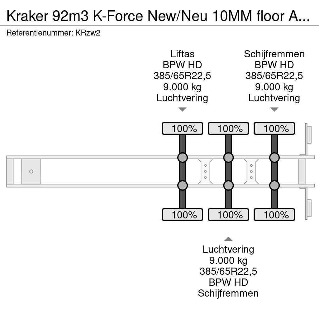 Kraker 92m3 K-Force New/Neu 10MM floor Alcoa's Liftachse Напівпричепи з рухомою підлогою