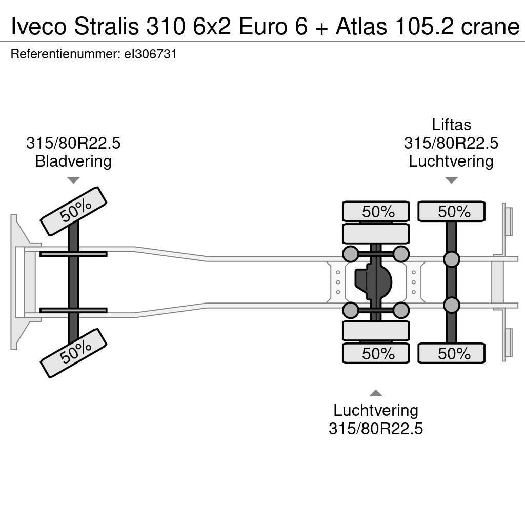 Iveco Stralis 310 6x2 Euro 6 + Atlas 105.2 crane Вантажівки-платформи/бокове розвантаження