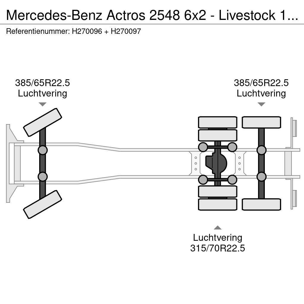 Mercedes-Benz Actros 2548 6x2 - Livestock 1 deck - Truck + Trail Автотранспорт для перевезення тварин