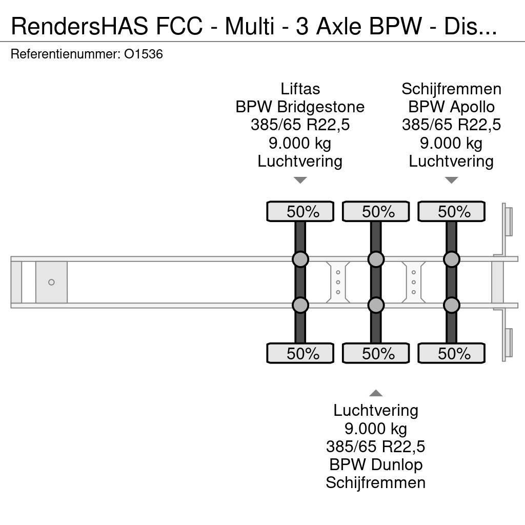 Renders HAS FCC - Multi - 3 Axle BPW - DiscBrakes - LiftAx Напівпричепи для перевезення контейнерів