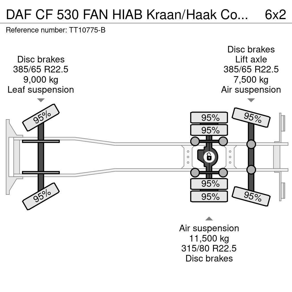 DAF CF 530 FAN HIAB Kraan/Haak Combikeuring 12-2030 автокрани