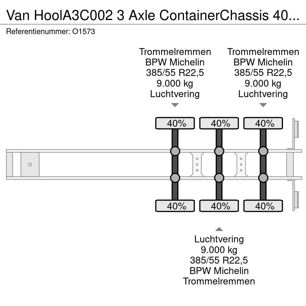 Van Hool A3C002 3 Axle ContainerChassis 40/45FT - Galvinise Напівпричепи для перевезення контейнерів