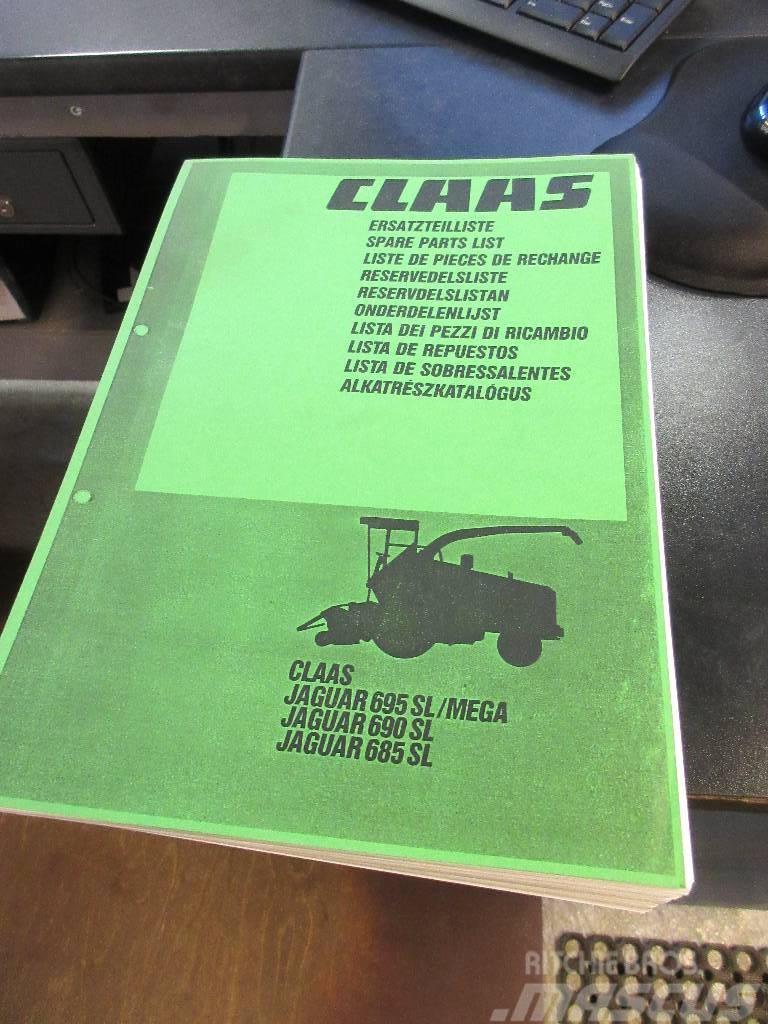 CLAAS Jaguar 695 varaosaluettelo/spare part list Інше обладнання для фуражних комбайнів